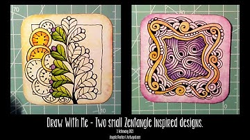 Two small #|Zentangle inspired drawings #DrawWithMe | 3 February 2023