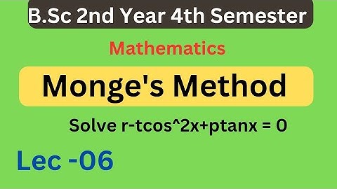 B.Sc 4th sem maths || Important Question || Monge