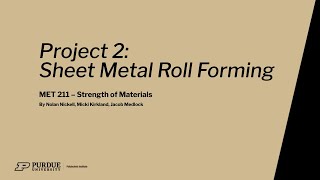 MET 211- Project 2 Roll Forming