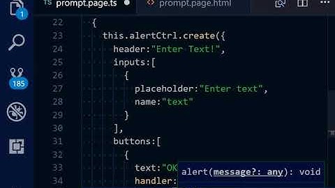 prompt alert in ionic 5 apps