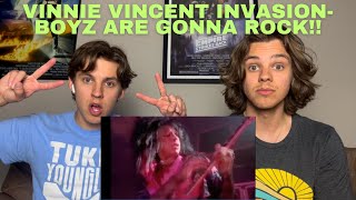 Twins React To Vinnie Vincent Invasion- Boyz Are Gonna Rock!!!