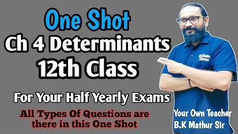 Determinants One Shot Class 12th important questions of matrices MCQ  short long questions #cbse