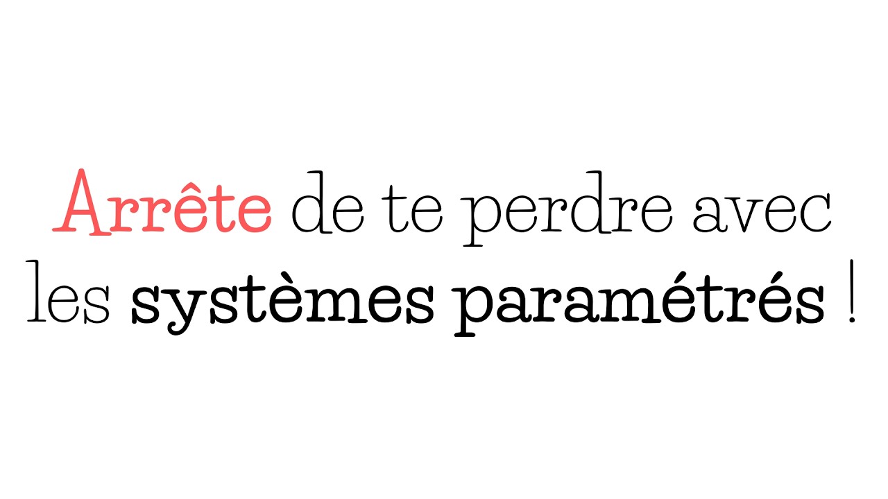 Système avec paramètres : Existe-t-il une solution ? - YouTube