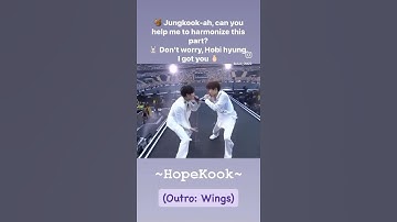 HopeKook Harmonization during Outro: Wings 🐿️💜🐰 #bts #jhope #jungkook