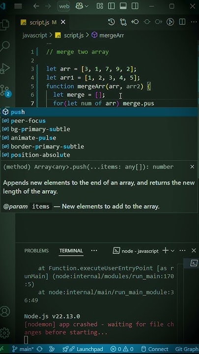 Merge two arrays into a single array using JavaScript#javascript#coding ...