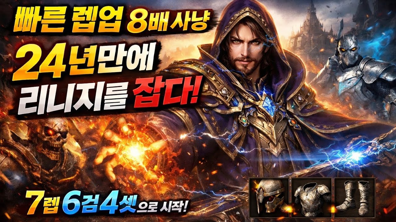 (8배속)24년만에 리니지를 잡다 7렙 6검4셋으로 시작 #리니지클래식 #게임 #리니지법사  #쌀먹 #리니지노가다 #린저씨 #리니지사냥