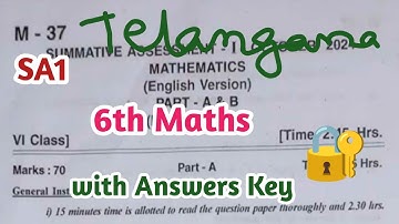 Telangana SA1 6th class maths question paper with answers| Model Paper 2025 |