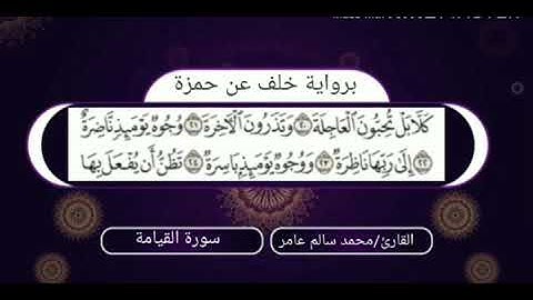 الشيخ/ محمد سالم عامر سورة القيامة (برواية خلف عن حمزة)