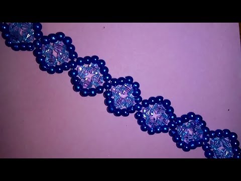 DIY. Bracelet. Браслет из бусин и биконусов. МК