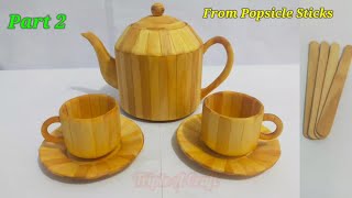 How to make Teapot from Popsicle sticks. Part 2 🫖