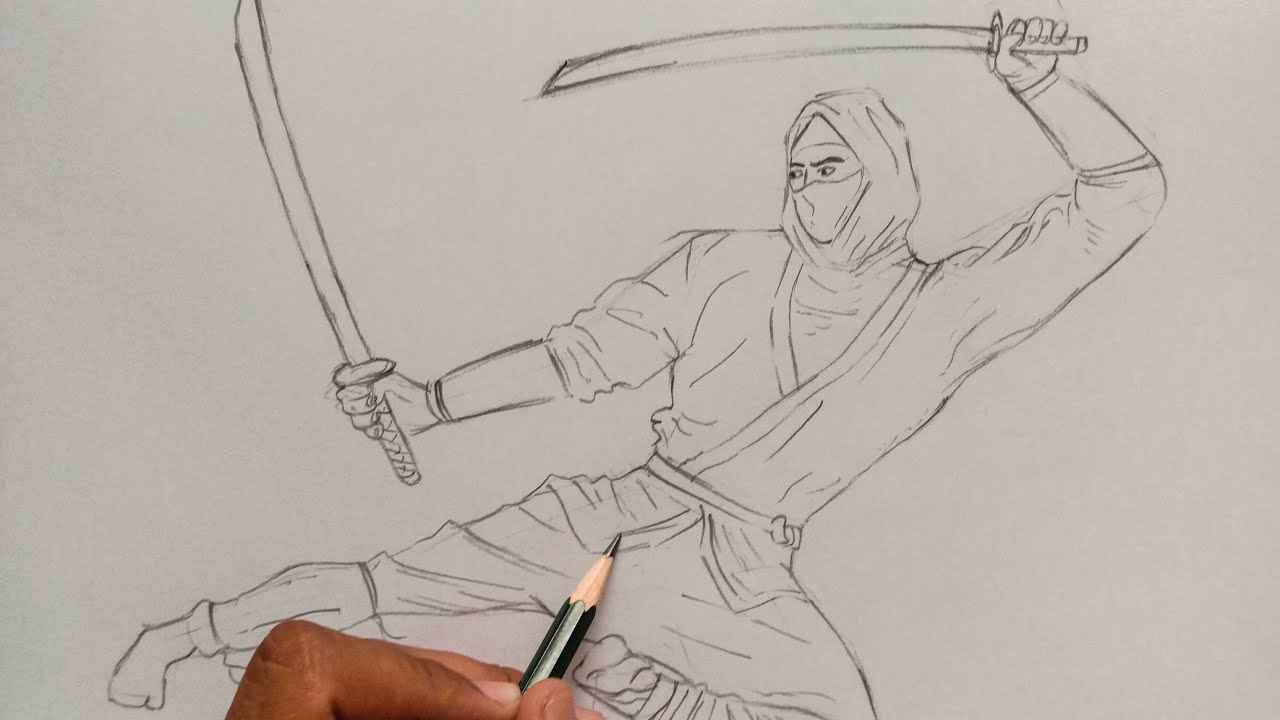 ninja drawings in pencil