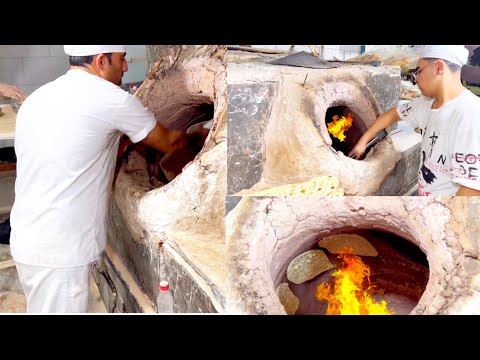 baking Iraqi bread in clay ovens |baking delicious bread in Iran