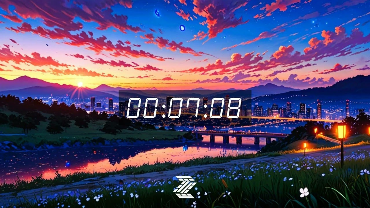 53-Minute Digital Timer | Tranquil Cherry Blossom Haven | TimelyFlow