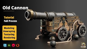 Modeling and texturing and Rendering Old cannon in 3dsmax , Substance painter,marmoset toolbag5