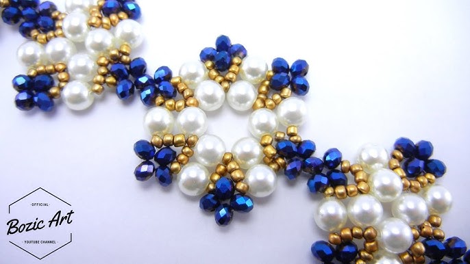 How to Make a Handmade White Pearl Bead Stitch Wide Bracelet - Pandahall.com