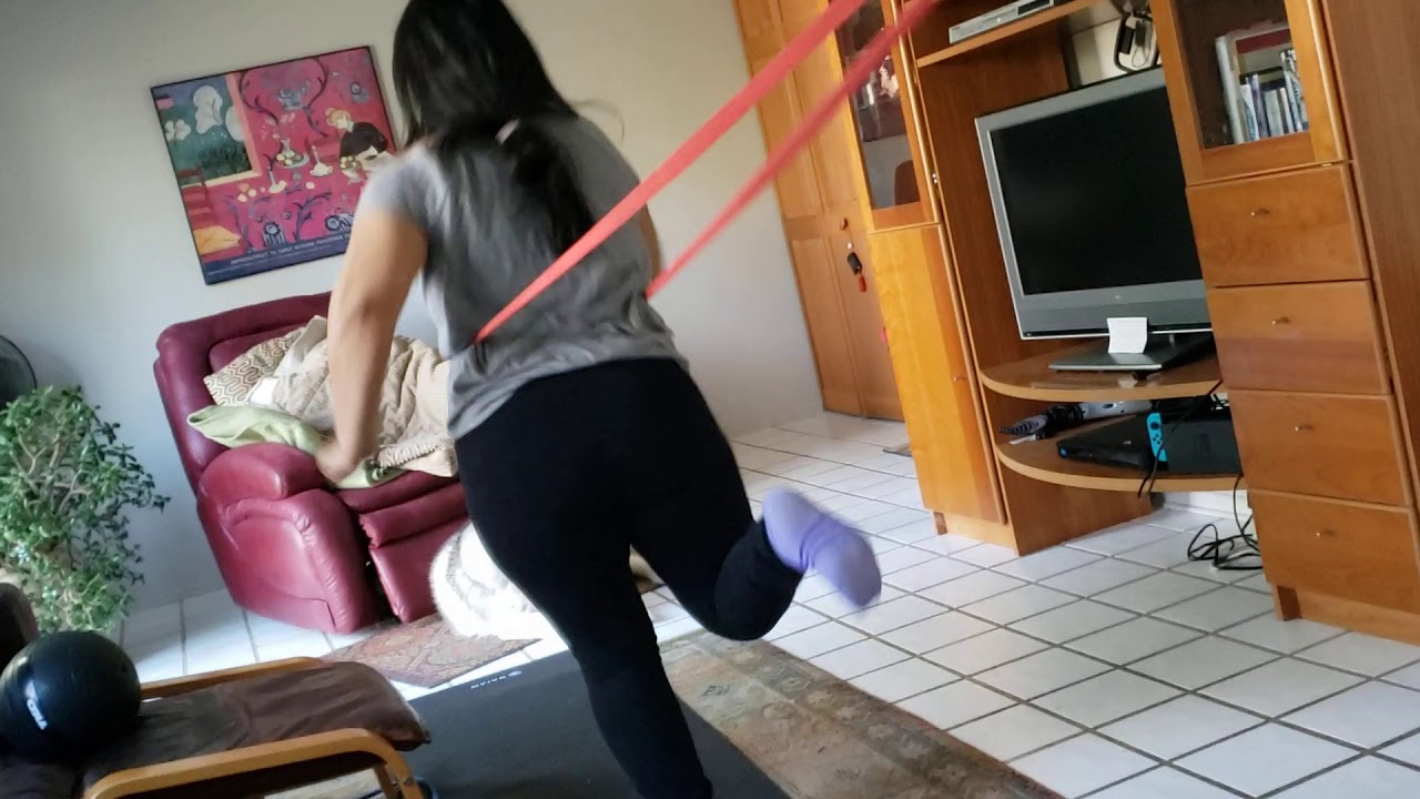 At Home Treadmill with resistance band YouTube