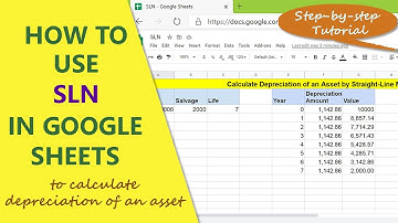 Google Sheets SLN Function | Calculate Depreciation | Straight Line Method