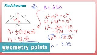 Geometry Points: Find the Area of a Triangle With Help from the Pythagorean Theorem