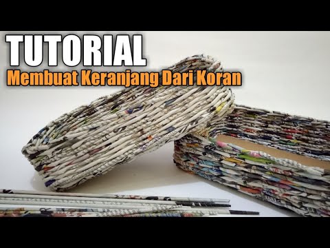 Cara Membuat Keranjang  Dari  Koran Bekas  Newspaper Craft 