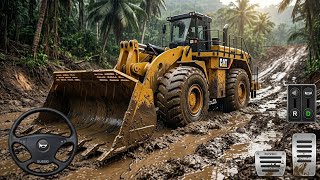 😱 Can Caterpillar Wheel Loader Survive This Dangerous Mud Road? | BUSSID Gameplay screenshot 3