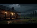 Thunderstorm Over Wooden Cabin | 3H ASMR Rain RDR2