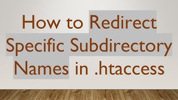 How to Redirect Specific Subdirectory Names in .htaccess