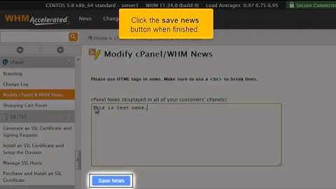 Using cPanel/WHM news feature in WHM
