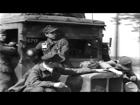 German soldiers of 512th Tank Destroyer Battalion under Lt. Albert Ernst...HD Stock Footage