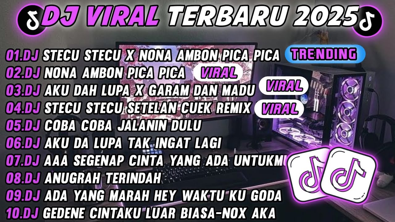 DJ TIKTOK TERBARU 2025-🎵 DJ DJ STECU STECU STELAN CUEK REMIX 🎵 DJ NONA AMBON PICA PICA FULL ALBUM