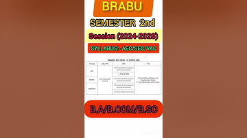 BRABU UG semester 2nd session (2024-2028) ka syllabus MJC/MINOR/MDC/VAC/SEC/SEC #brabu #updateonline