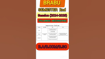 BRABU UG semester 2nd session (2024-2028) ka syllabus MJC/MINOR/MDC/VAC/SEC/SEC #brabu #updateonline
