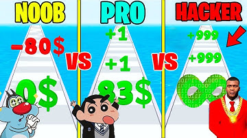 WHO IS SMARTER? | SHINCHAN VS OGGY VS CHOP | DIGIT SHOOTER NOOB VS PRO VS HACKER! | Hsay