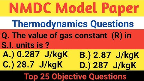 NMDC Junior Officer Top 25 Thermodynamics Objective Questions And Answer For Competitive Exam - 3
