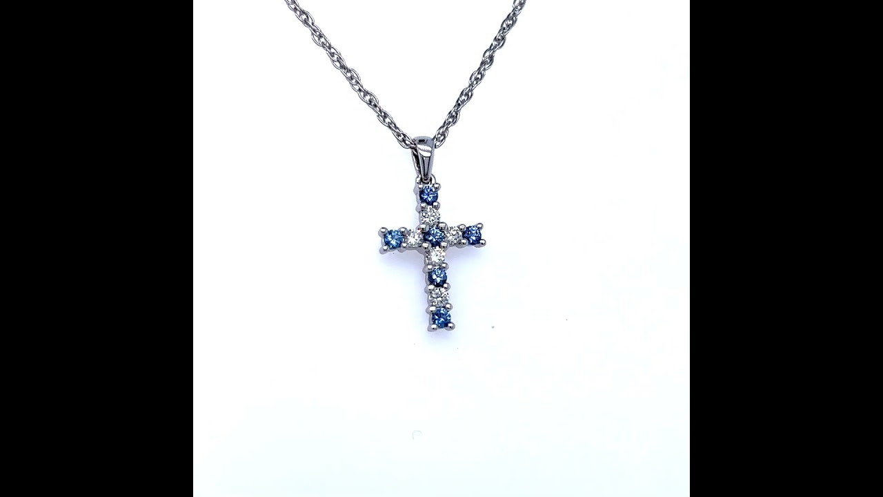 Montana Yogo Sapphire & Diamond Pendant Necklace