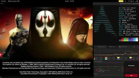 QEMU Star Wars: Knights of the Old Republic II The Sith Lords (2005) -- Kudos to MESA OpenGL