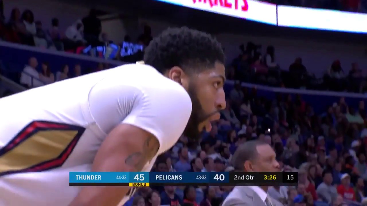 lonzo ball injury Anthony Davis scores 25 vs. Oklahoma City Thunder - 4/1/18