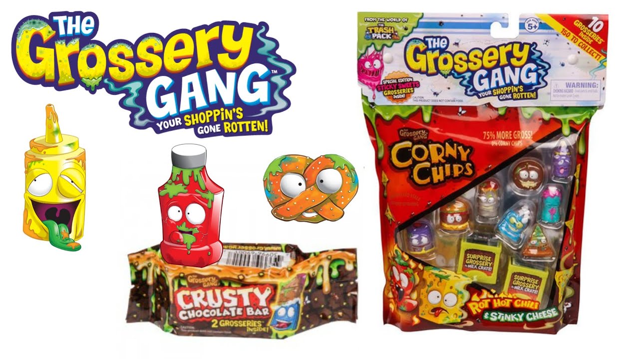 The Grossery Gang Corny Chips 10 Pack AND Crusty Chocolate Bar 2 Pack