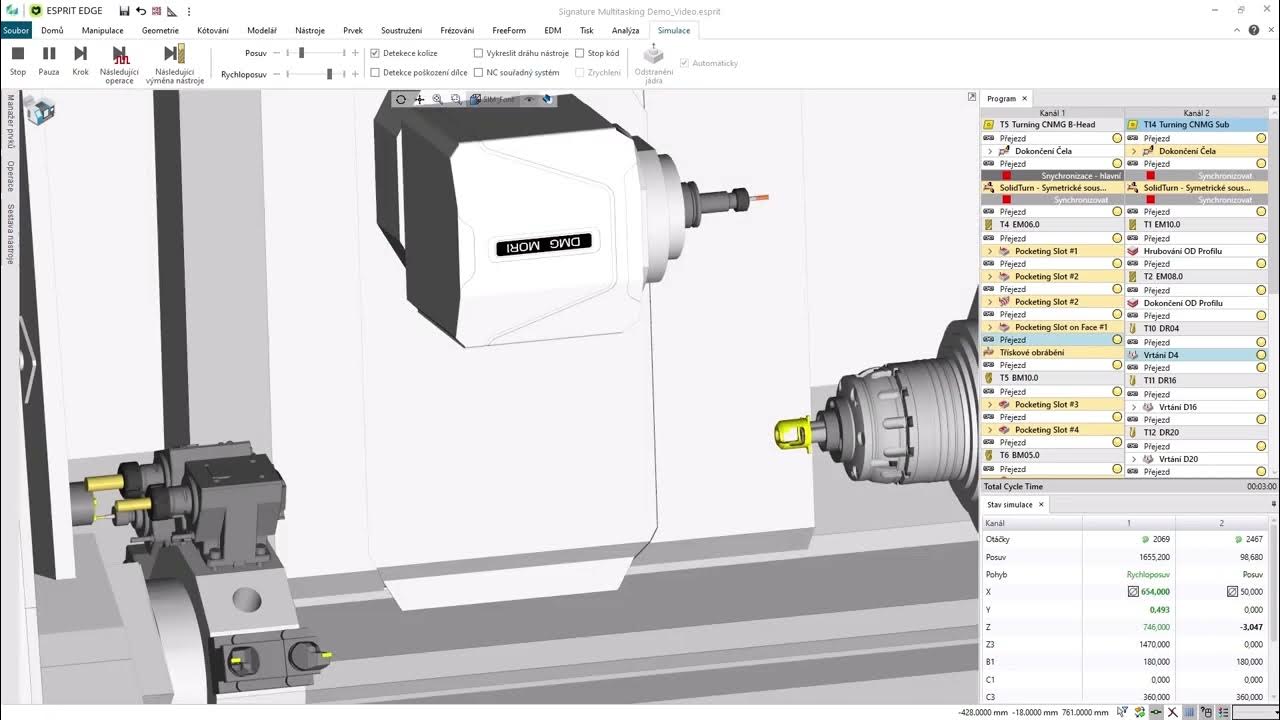 Hexagon ESPRIT EDGE CAM Multitasking soustružnické demo YouTube