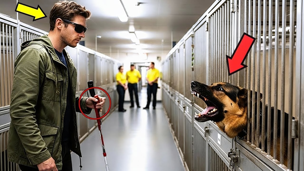 Veterano ciego conoce al perro policial retirado más peligroso — lo que hizo sorprendió a todos