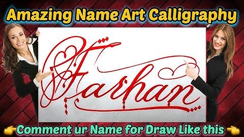Farhan Name Signature Calligraphy Status | How to Draw, Cursive Calligraphy with Cut Marker