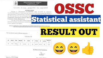 ossc statistical assistant result published//statistical assistant result published#ossc#osscexam