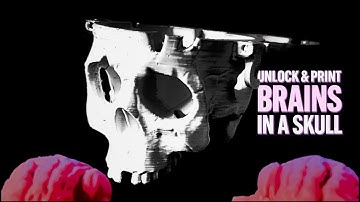 💀 🧠 3D Printed Skull with Brain Print, Pop, and Done. No Assembly | Cool 3D Prints #skull #halloween