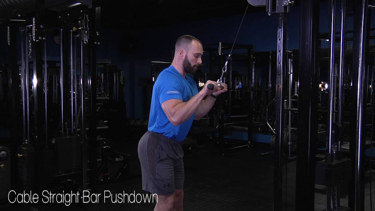 cable straight bar pushdown YouTube