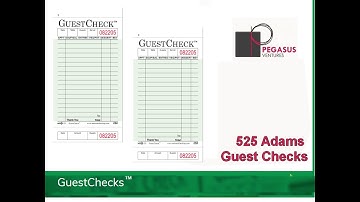 525 Adams Restaurant Guest Checks Cardboard 1 Part, Green Tear off Receipt  Beverage Backer