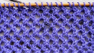 How to knit the easiest Lattice stitch pattern (English & Continental styles) - So Woolly