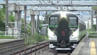 [パンタスパーク!]E257系5000番台OM-91編成 臨時特急あずさ76号 みどり湖駅通過