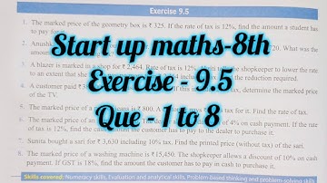 start up mathematics class 8 exercise 9.5| comparing quantities  | viva Education ex -9.5