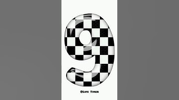 9 to 0 Countdown | Checkered Black & White Numbers with Voice #countdown #timer #shorts