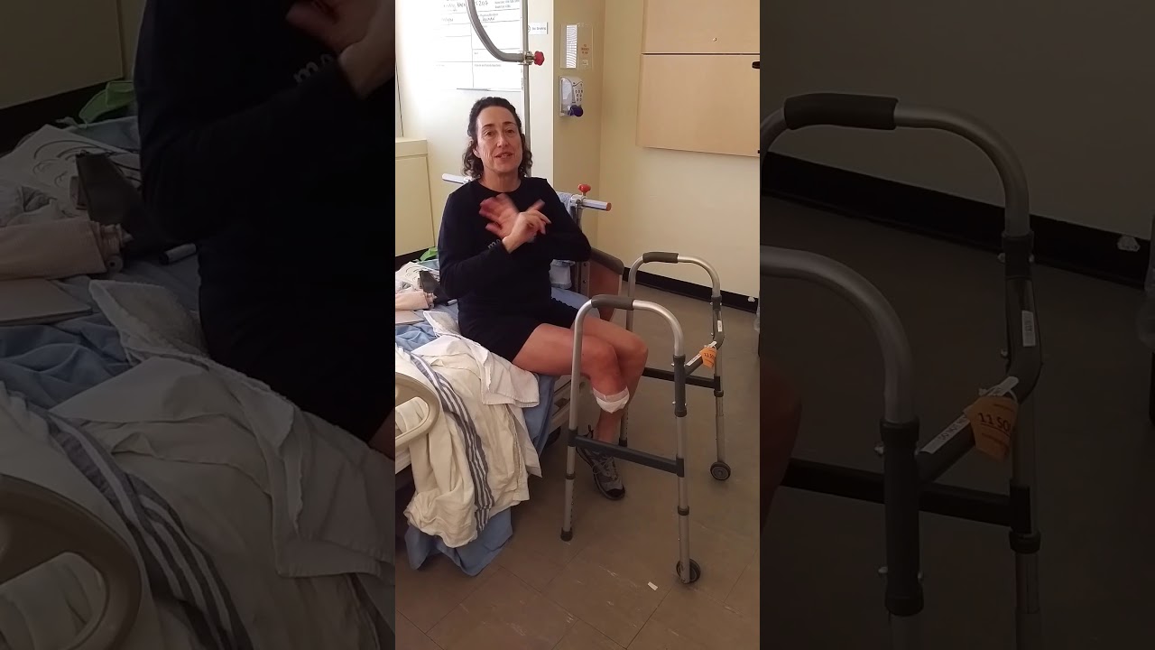 Amputation 5 days ago. Showing off little steps... - YouTube