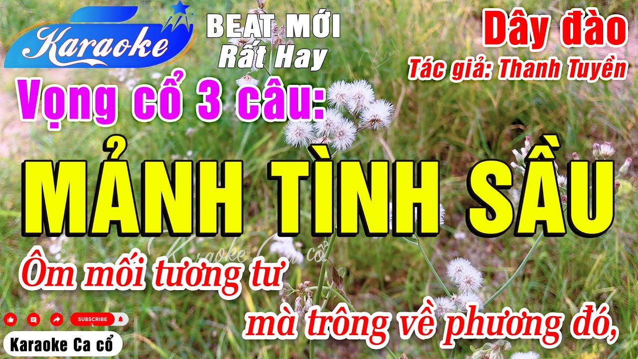Karaoke Mảnh Tình Sầu (Dây đào) | Beat Mới, Chuẩn, Mùi Mẫn, Rất Hay Và Rất Dễ Hát - Karaoke Ca cổ